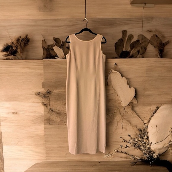 Talbots Tan Sleeveless Semi-Formal Maxi Dress - Picture 4 of 16